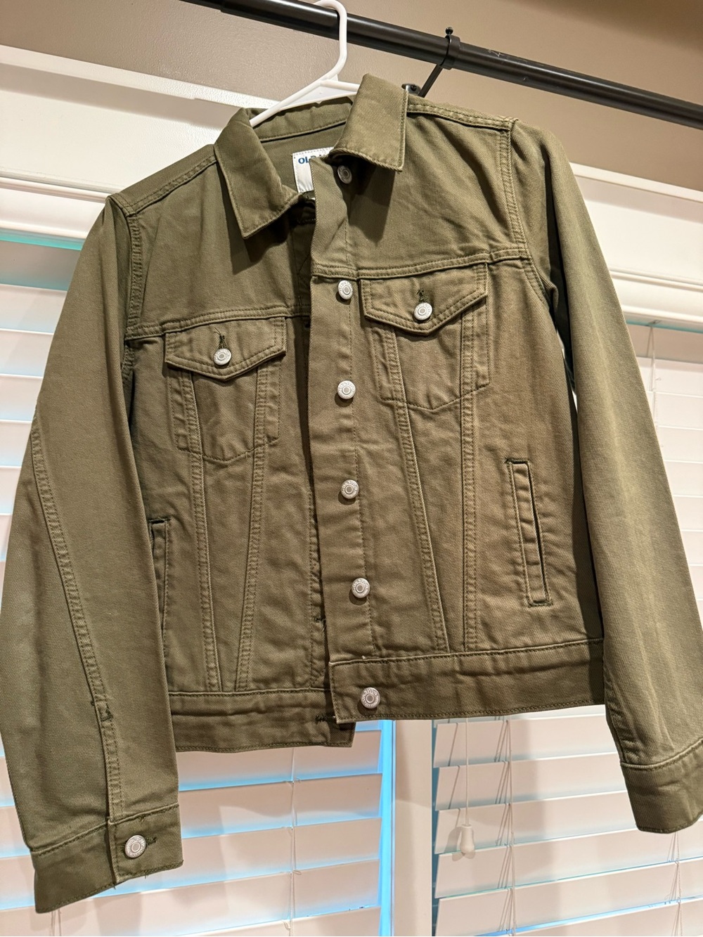 Old Navy Olive Green Cotton Trucker Jacket